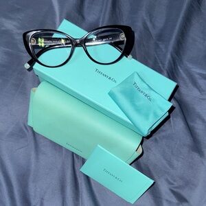 Tiffany & Co. Black Cat-Eye Glasses**Prescription**